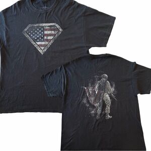American Soldier Super Hero 2 Sided Graphic T-Shirt XL